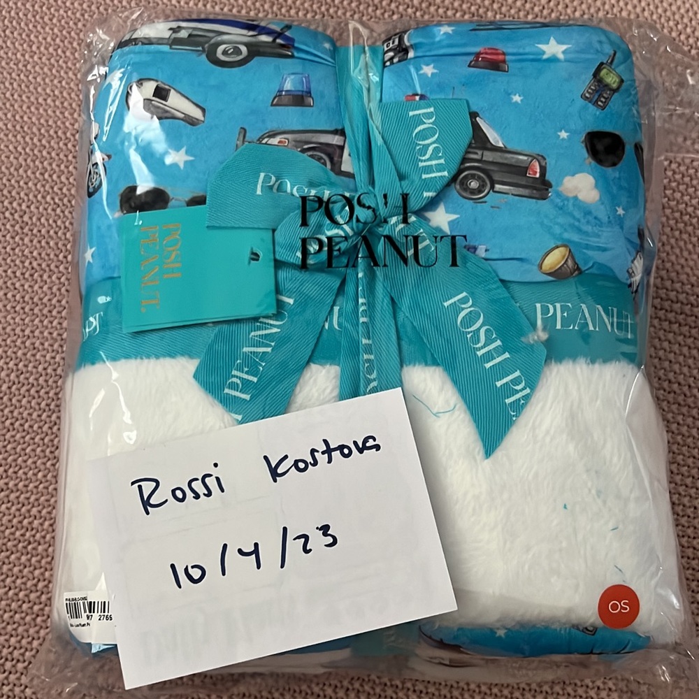 Posh peanut police plush blanket
